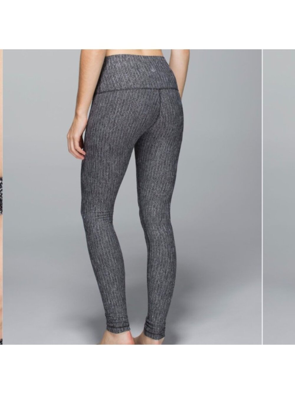 Lululemon Wunder Under Pant (Roll Down) Coco Pique Black